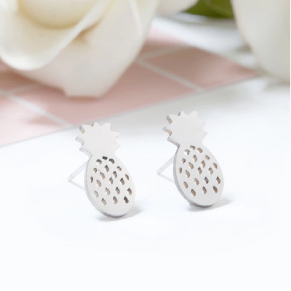 Tiny Pineapple Minimalist Stud Earrings